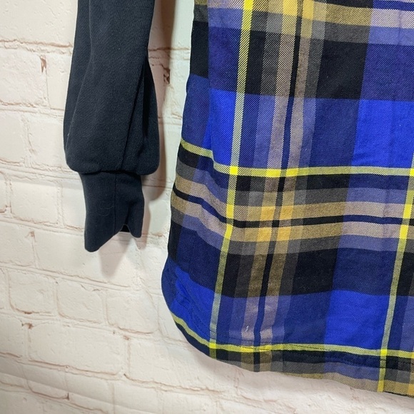 Nike Sportswear Hoodie Womens Medium Black Plaid 1/4 Zip Long Sleeve Pockets - Picture 7 of 14